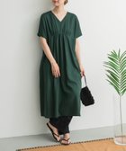 【アーバンリサーチ ドアーズ/URBAN RESEARCH DOORS】のリネンレーヨンVネック切替ギャザーワンピース GREEN|ID: prp329100004582096 ipo3291000000032607581