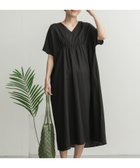 【アーバンリサーチ ドアーズ/URBAN RESEARCH DOORS】のリネンレーヨンVネック切替ギャザーワンピース BLACK|ID: prp329100004582096 ipo3291000000032607585