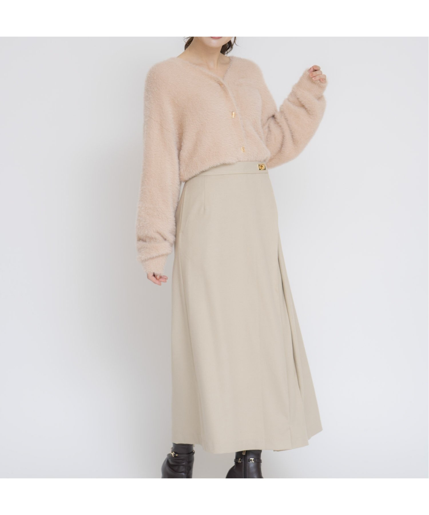 【ノエラ/Noela】のゴールドポイントタックスカート インテリア・キッズ・メンズ・レディースファッション・服の通販 founy(ファニー) 　ファッション　Fashion　レディースファッション　Ladies' Fashion Online　スカート　Skirt　シンプル　Simple　ストライプ　Stripe　ポケット　Pocket　ラップ　Wrap　無地　Plain Color　ベージュ|ID: prp329100004582108 ipo3291000000032592159
