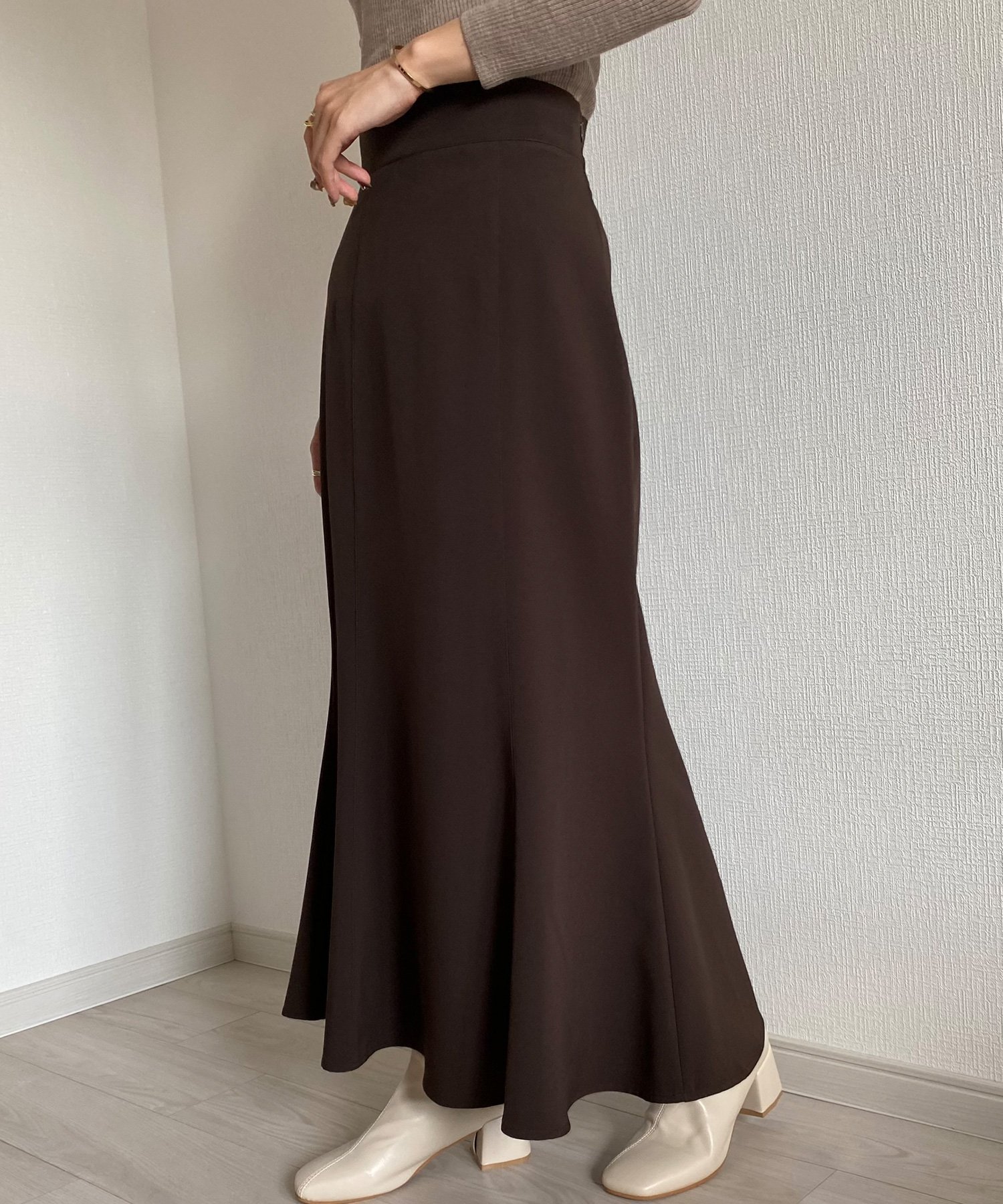 【ジュノア/JUNOAH】のcallautia マーメイドスカート インテリア・キッズ・メンズ・レディースファッション・服の通販 founy(ファニー) 　ファッション　Fashion　レディースファッション　Ladies' Fashion Online　スカート　Skirt　マーメイド　Mermaid　ブラウン|ID: prp329100004582179 ipo3291000000032679825