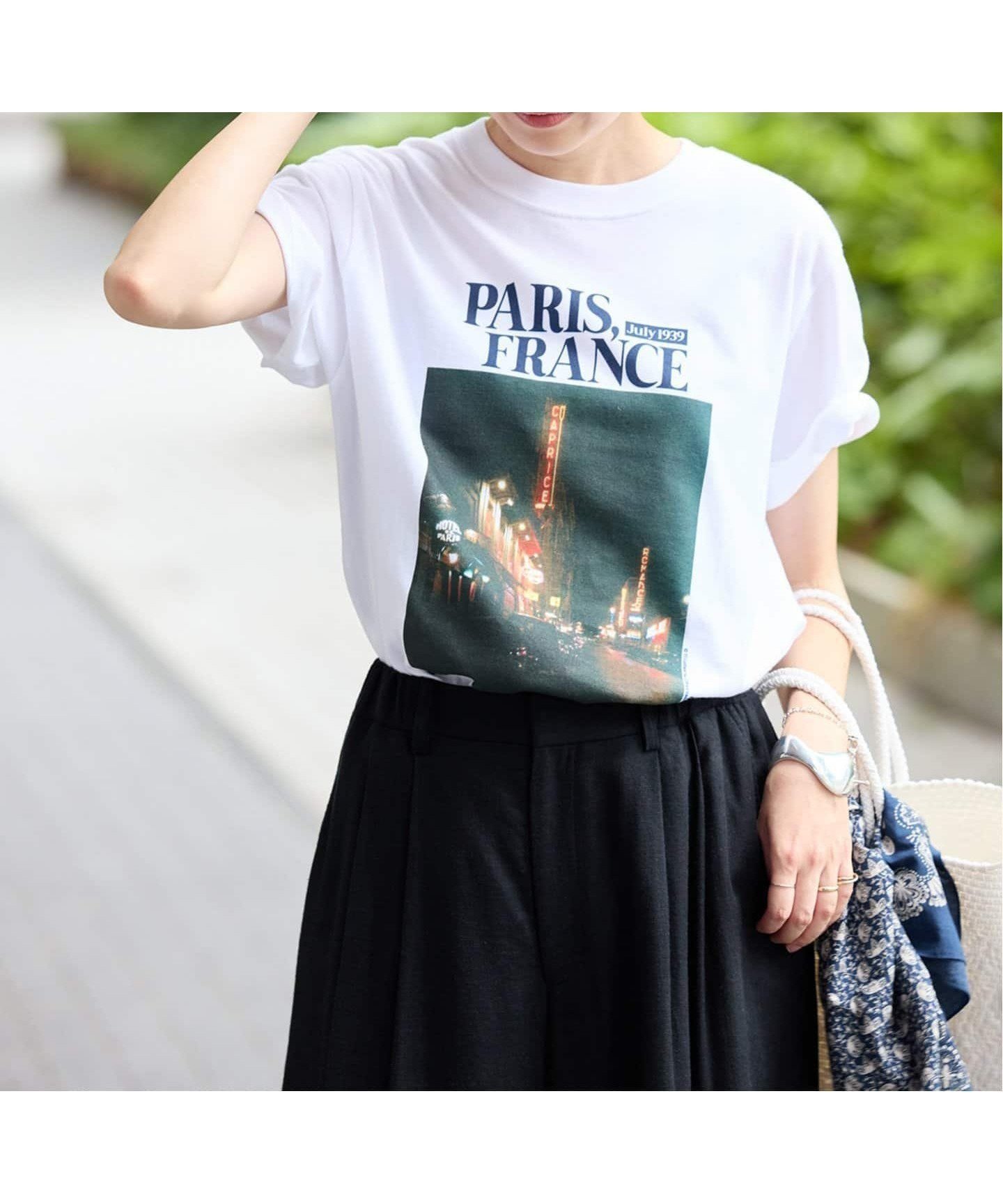 【スローブ イエナ/SLOBE IENA】の《追加》PARIS NIGHT フォトTEE インテリア・キッズ・メンズ・レディースファッション・服の通販 founy(ファニー) 　ファッション　Fashion　レディースファッション　Fashion for Women　2025年　2025　2025春夏・S/S　Spring/Summer 2025 SS25　ホワイト|ID: prp329100004582190 ipo3291000000033449346