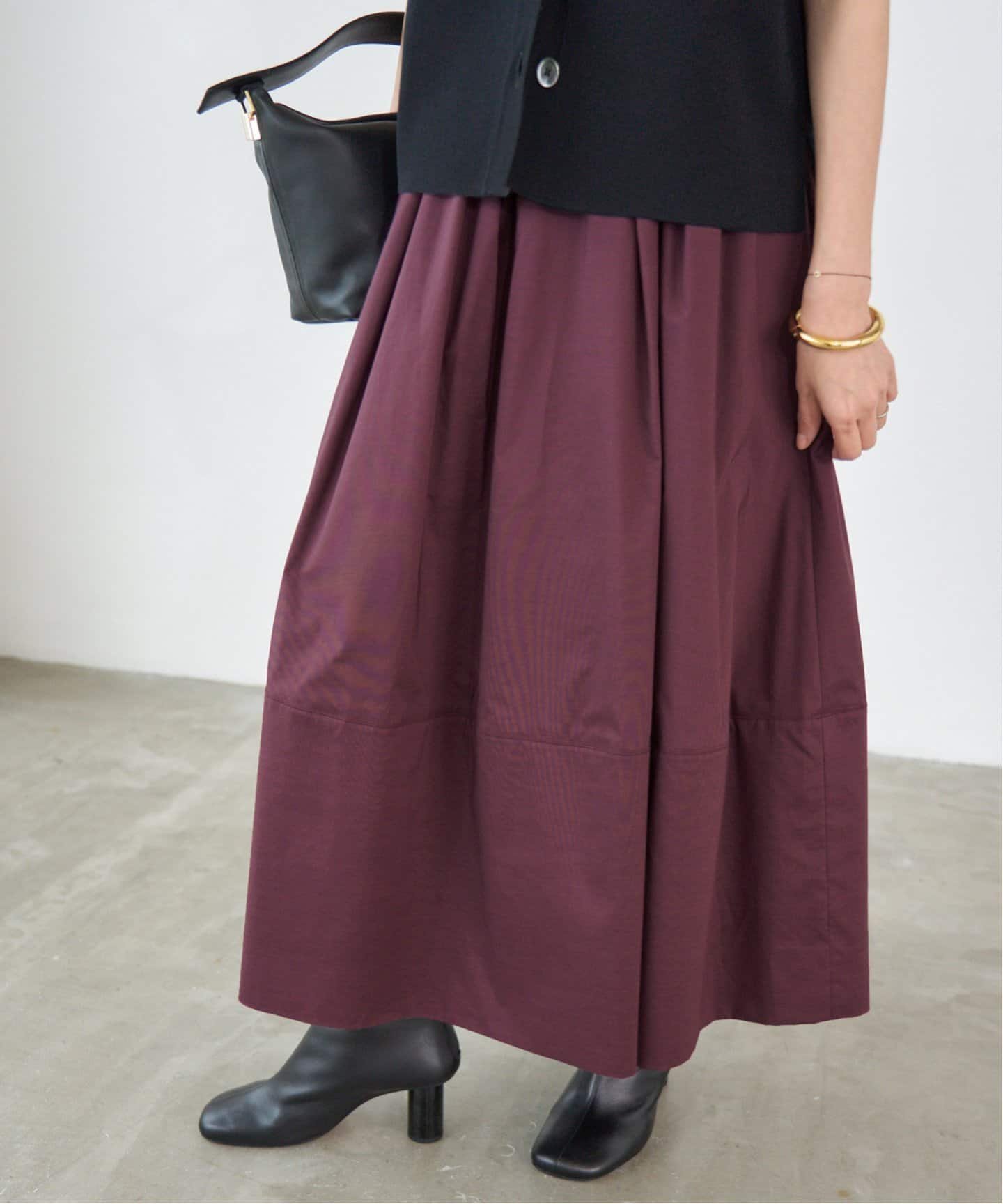 【イエナ/IENA】のタフタトリミングスカート インテリア・キッズ・メンズ・レディースファッション・服の通販 founy(ファニー) 　ファッション　Fashion　レディースファッション　Fashion for Women　スカート　Skirts　ボルドー|ID: prp329100004582214 ipo3291000000033052716
