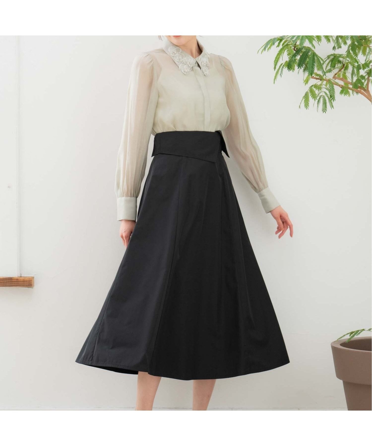 【ノエラ/Noela】のハイウエストスカート インテリア・キッズ・メンズ・レディースファッション・服の通販 founy(ファニー) 　ファッション　Fashion　レディースファッション　Ladies' Fashion Online　スカート　Skirt　タフタ　Taffeta　トレンド　Trend　フレア　Flare　ポケット　Pocket　ブラック|ID: prp329100004582234 ipo3291000000032640761