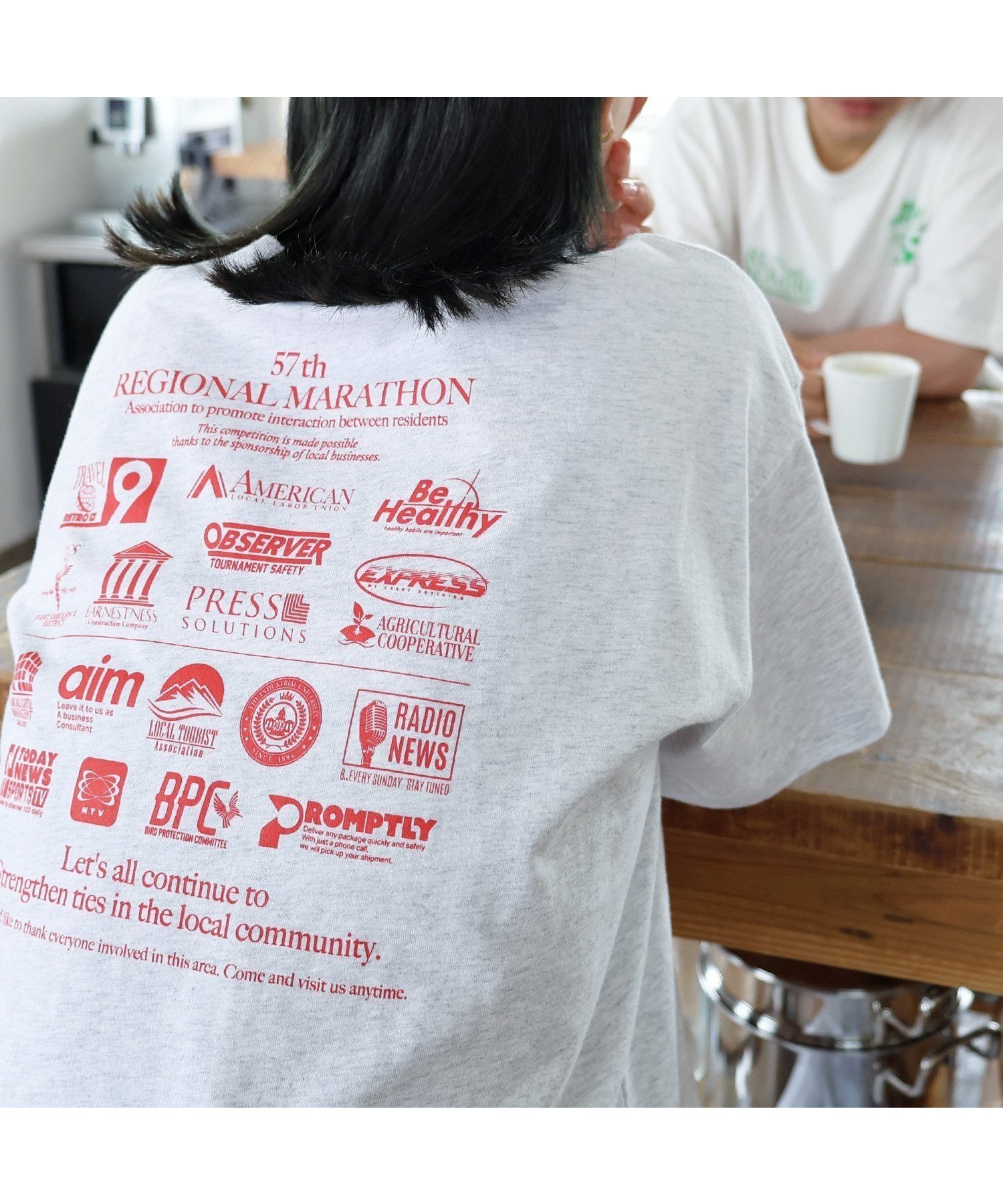 【アンドミー/andme】の企業ロゴ プリント 半袖 Tシャツ ANME アンメ インテリア・キッズ・メンズ・レディースファッション・服の通販 founy(ファニー) 　ファッション　Fashion　レディースファッション　Fashion for Women　トップス・カットソー　Cut & Sew Tops　シャツ・ブラウス・オフィスカジュアル　Elegant Blouses & Button-Ups　ロングTシャツ・Tシャツ　Longline T-Shirts & Tees　プリント　Print, Printed Pattern　別注　Limited Edition, Custom Order　半袖　Short Sleeve, Half Sleeve　オートミール杢|ID: prp329100004582243 ipo3291000000033835833