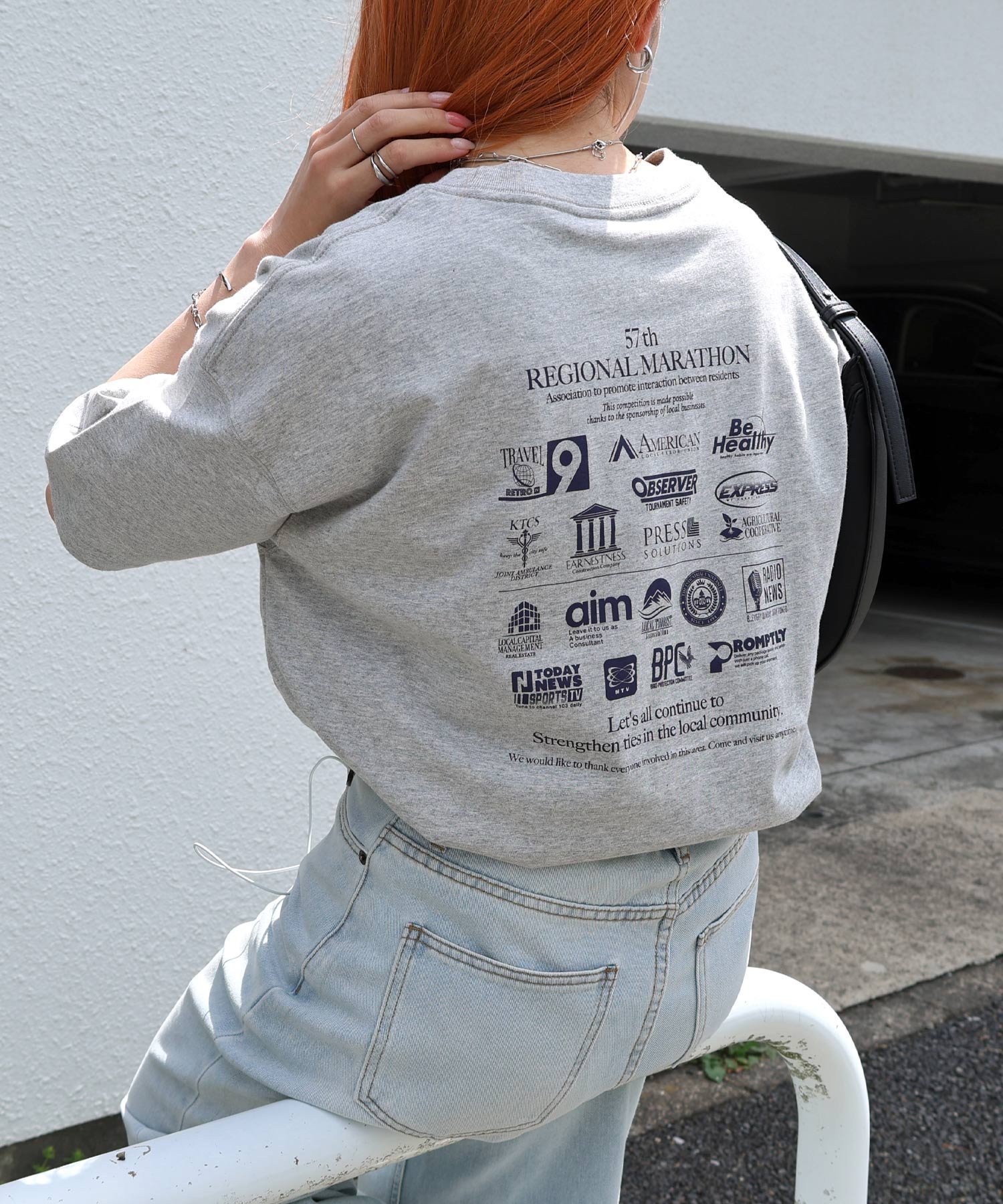 【アンドミー/andme】の企業ロゴ プリント 半袖 Tシャツ ANME アンメ インテリア・キッズ・メンズ・レディースファッション・服の通販 founy(ファニー) 　ファッション　Fashion　レディースファッション　Fashion for Women　トップス・カットソー　Cut & Sew Tops　シャツ・ブラウス・オフィスカジュアル　Elegant Blouses & Button-Ups　ロングTシャツ・Tシャツ　Longline T-Shirts & Tees　プリント　Print, Printed Pattern　別注　Limited Edition, Custom Order　半袖　Short Sleeve, Half Sleeve　グレー杢|ID: prp329100004582243 ipo3291000000033835834