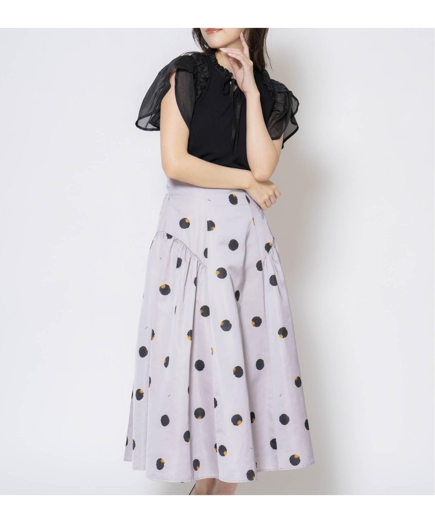 【ノエラ/Noela】のぼかしドット柄スカート インテリア・キッズ・メンズ・レディースファッション・服の通販 founy(ファニー) 　ファッション　Fashion　レディースファッション　Ladies' Fashion Online　スカート　Skirt　タフタ　Taffeta　ドット　Dot　フレア　Flare　ポケット　Pocket　ベージュ|ID: prp329100004582245 ipo3291000000032604614