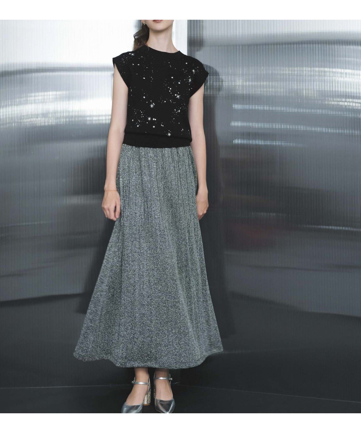 【ノエラ/Noela】のラメプリーツスカート インテリア・キッズ・メンズ・レディースファッション・服の通販 founy(ファニー) 　ファッション　Fashion　レディースファッション　Ladies' Fashion Online　スカート　Skirt　プリーツスカート　Pleated Skirts　カットソー　Cut And Sew　トレンド　Trend　プリーツ　Pleats　ラベンダー　Lavender　ブラック|ID: prp329100004582246 ipo3291000000032690418
