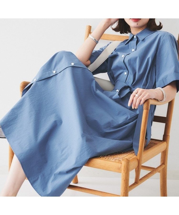 【アンタイトル/UNTITLED】の【コットン100/前開き/夏ワンピ】ロングシャツワンピース インテリア・キッズ・メンズ・レディースファッション・服の通販 founy(ファニー) 　ファッション　Fashion　レディースファッション　Fashion for Women　ワンピース　Dresses　シャツワンピース / 1枚で着映えコーデ　Shirt Dresses　インド　Indian Textile　タイプライター　Typewriter Fabric, Crisp Cotton　フィット　Fit, Slim Fit　フェミニン　Feminine, Girly　フレア　Flare, Flared　ポケット　Pocket, Pocket Detail　羽織　Haori, Light Jacket　リラックス　Relax, Relaxed Fit　ロング　Long, Long-Length　ワイド　Wide, Wide Fit　おすすめ　Recommended / Our Picks　夏　Summer　ブルー|ID: prp329100004582277 ipo3291000000033398755