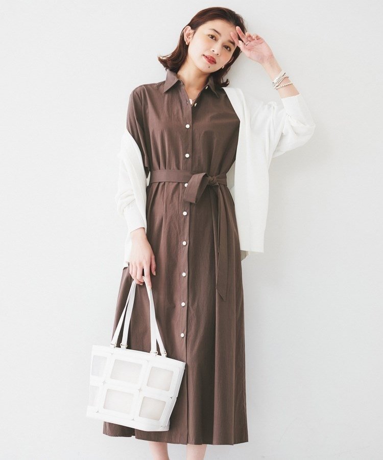 【アンタイトル/UNTITLED】の【コットン100/前開き/夏ワンピ】ロングシャツワンピース インテリア・キッズ・メンズ・レディースファッション・服の通販 founy(ファニー) 　ファッション　Fashion　レディースファッション　Fashion for Women　ワンピース　Dresses　シャツワンピース / 1枚で着映えコーデ　Shirt Dresses　インド　Indian Textile　タイプライター　Typewriter Fabric, Crisp Cotton　フィット　Fit, Slim Fit　フェミニン　Feminine, Girly　フレア　Flare, Flared　ポケット　Pocket, Pocket Detail　羽織　Haori, Light Jacket　リラックス　Relax, Relaxed Fit　ロング　Long, Long-Length　ワイド　Wide, Wide Fit　おすすめ　Recommended / Our Picks　夏　Summer　ブラウン|ID: prp329100004582277 ipo3291000000033398758