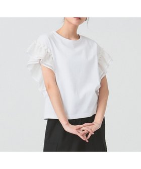 【ビームス ウイメン/BEAMS】の【手洗い可/半袖/涼しい】レース フリルスリーブ Tシャツ 人気、トレンドファッション・服の通販 founy(ファニー) ファッション Fashion レディースファッション Fashion for Women トップス・カットソー Cut & Sew Tops シャツ・ブラウス・オフィスカジュアル Elegant Blouses & Button-Ups ロングTシャツ・Tシャツ Longline T-Shirts & Tees スリーブ Sleeve, Long Sleeve / Short Sleeve パイピング Piping, Trim Design ビスチェ Bustier, Corset Top フェミニン Feminine, Girly フリル Frill, Ruffle 半袖 Short Sleeve, Half Sleeve メッシュ Mesh, Net Fabric レース Lace, Lace Fabric |ID:prp329100004582349