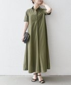 【シップス フォー ウィメン/SHIPS】のSHIPS any 洗濯機可能 タイプライター スキッパー フレア シャツ ワンピース オリーブ|ID:prp329100004582391