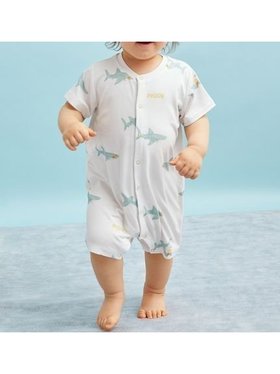 【ジェラート ピケ/gelato pique / KIDS】の【BABY】【接触冷感】SHARK柄ロンパース 人気、トレンドファッション・服の通販 founy(ファニー) ファッション Fashion キッズファッション Fashion for Kids ロンパース Romper, Jumpsuit |ID:prp329100004582392