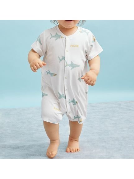 【ジェラート ピケ/gelato pique / KIDS】の【BABY】【接触冷感】SHARK柄ロンパース インテリア・キッズ・メンズ・レディースファッション・服の通販 founy(ファニー) 　ファッション　Fashion　キッズファッション　Fashion for Kids　ロンパース　Romper, Jumpsuit　MNT[021]|ID: prp329100004582392 ipo3291000000032753659