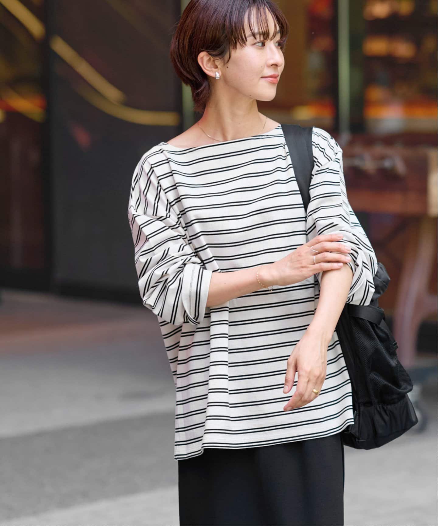 【ジャーナルスタンダード レリューム/JOURNAL STANDARD relume】の25AW新作 バスクボーダープルオーバー インテリア・キッズ・メンズ・レディースファッション・服の通販 founy(ファニー) 　ファッション　Fashion　レディースファッション　Fashion for Women　トップス・カットソー　Cut & Sew Tops　カジュアルプルオーバー・ニットトップス　Pullovers & Knit Tops / Casual Pullovers　2025年　2025　2025-2026秋冬・A/W　Autumn/Winter 2025–26 AW25–26　インナー　Innerwear　ジャケット　Jacket, Outerwear　ベーシック　Basic, Essential　ボーダー　Border, Stripe　ランダム　Random, Irregular　ロング　Long, Long-Length　定番　Standard, Basic Item　ナチュラル|ID: prp329100004582411 ipo3291000000033836531