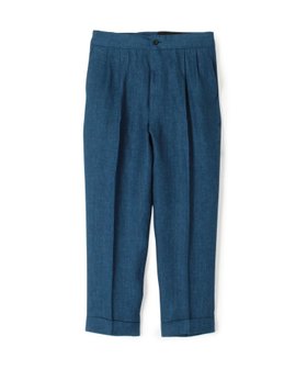 【トゥモローランド/TOMORROWLAND / MEN】のリネン バックベルト ペグトップスラックス SOLBIATI 人気、トレンドファッション・服の通販 founy(ファニー) ファッション Fashion メンズファッション Fashion for Men トップス・カットソー Cut & Sew Tops くるぶし Ankle-Length イタリア Italy スラックス Slacks, Dress Pants ダブル Double, Double-Breasted ツイル Twist, Twisted Detail テーパード Tapered, Tapered Pants リネン Linen, Linen Fabric |ID:prp329100004582452
