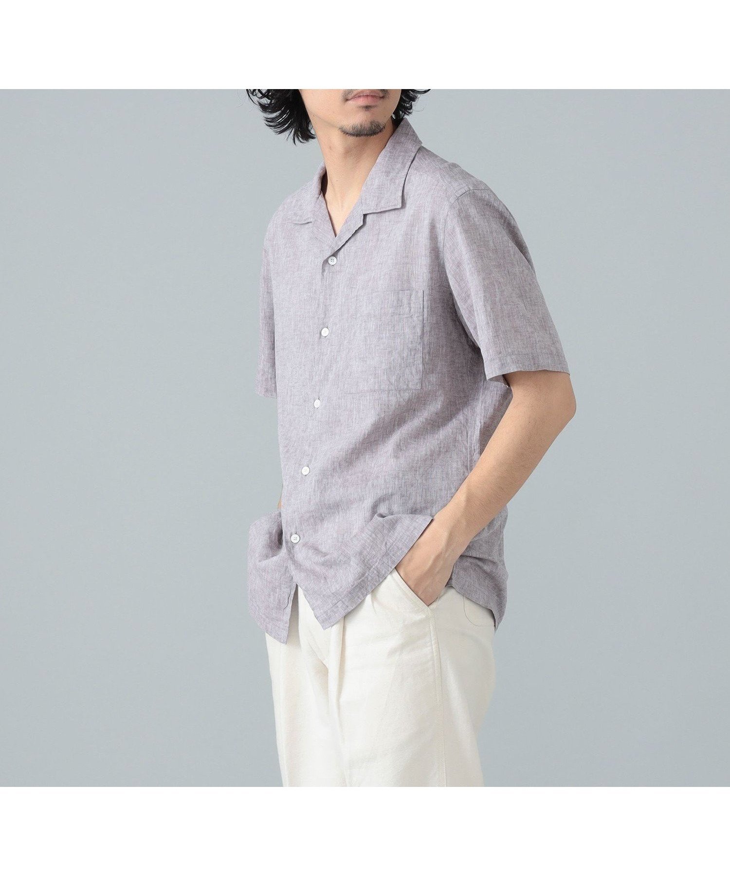【ビームス/BEAMS / MEN】のリネンコットン オープンカラー ショートスリーブシャツ インテリア・キッズ・メンズ・レディースファッション・服の通販 founy(ファニー) 　ファッション　Fashion　メンズファッション　Men's Style Online　インナー　Inner　ジャケット　Jacket　リネン　Linen　リラックス　Relax　夏　Summer　BROWN/1147|ID: prp329100004582611 ipo3291000000032570752