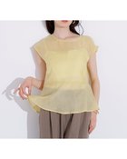 【エヌ ナチュラルビューティーベーシック/N.Natural Beauty basic】のバックリボンシアーブラウス 人気、トレンドファッション・服の通販 founy(ファニー) ファッション Fashion レディースファッション Fashion for Women トップス・カットソー Cut & Sew Tops シャツ・ブラウス・オフィスカジュアル Elegant Blouses & Button-Ups おすすめ Recommended / Our Picks インナー Innerwear キャミソール Camisole, Spaghetti Strap Top シアー Sheer, See-Through シンプル Simple, Minimal デニム Denim, Jeans Material マニッシュ Mannish, Boyish リボン Ribbon, Bow thumbnail イエロー|ID: prp329100004582619 ipo3291000000033561113