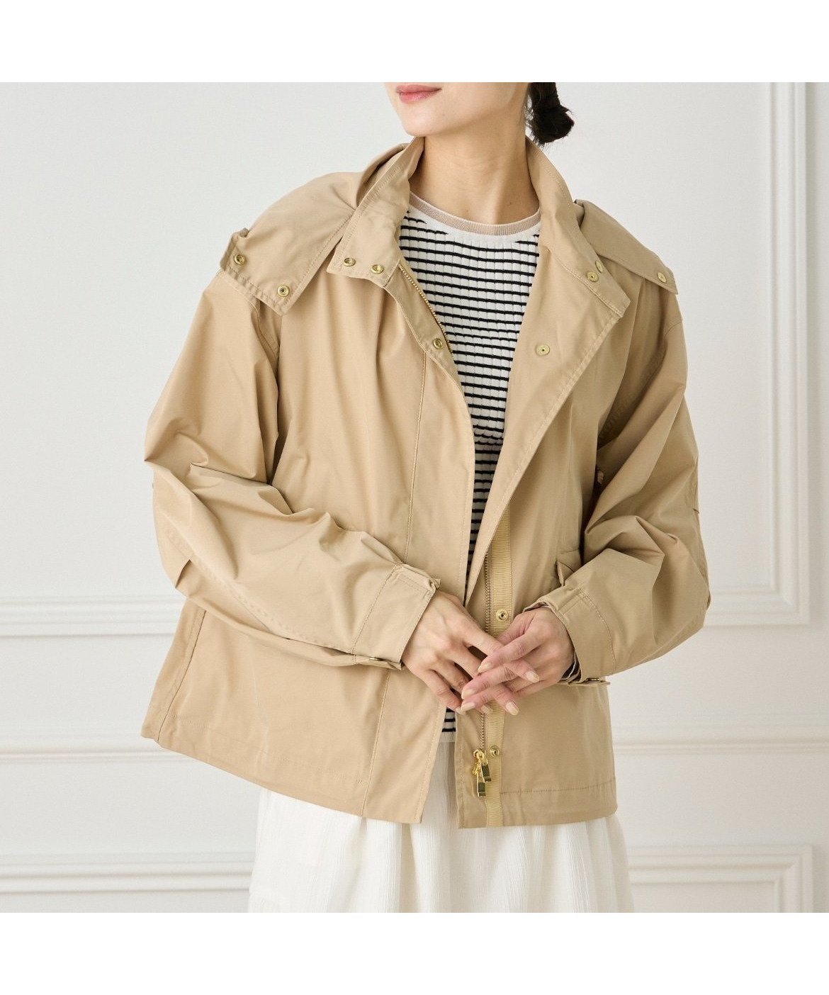 【イネド/INED】のショートモッズコート インテリア・キッズ・メンズ・レディースファッション・服の通販 founy(ファニー) 　ファッション　Fashion　レディースファッション　Fashion for Women　アウター　Coat / Outerwear Collection　コート・ロングコート・ピーコート　Long Coats, Peacoats & More　モッズコート・ミリタリー風アウター　Mods & Field Coats　スリーブ　Sleeve, Long Sleeve / Short Sleeve　バルーン　Balloon, Balloon Silhouette　ポケット　Pocket, Pocket Detail　ワイヤー　Wire, Wired Bra　ベージュ|ID: prp329100004582638 ipo3291000000032748439