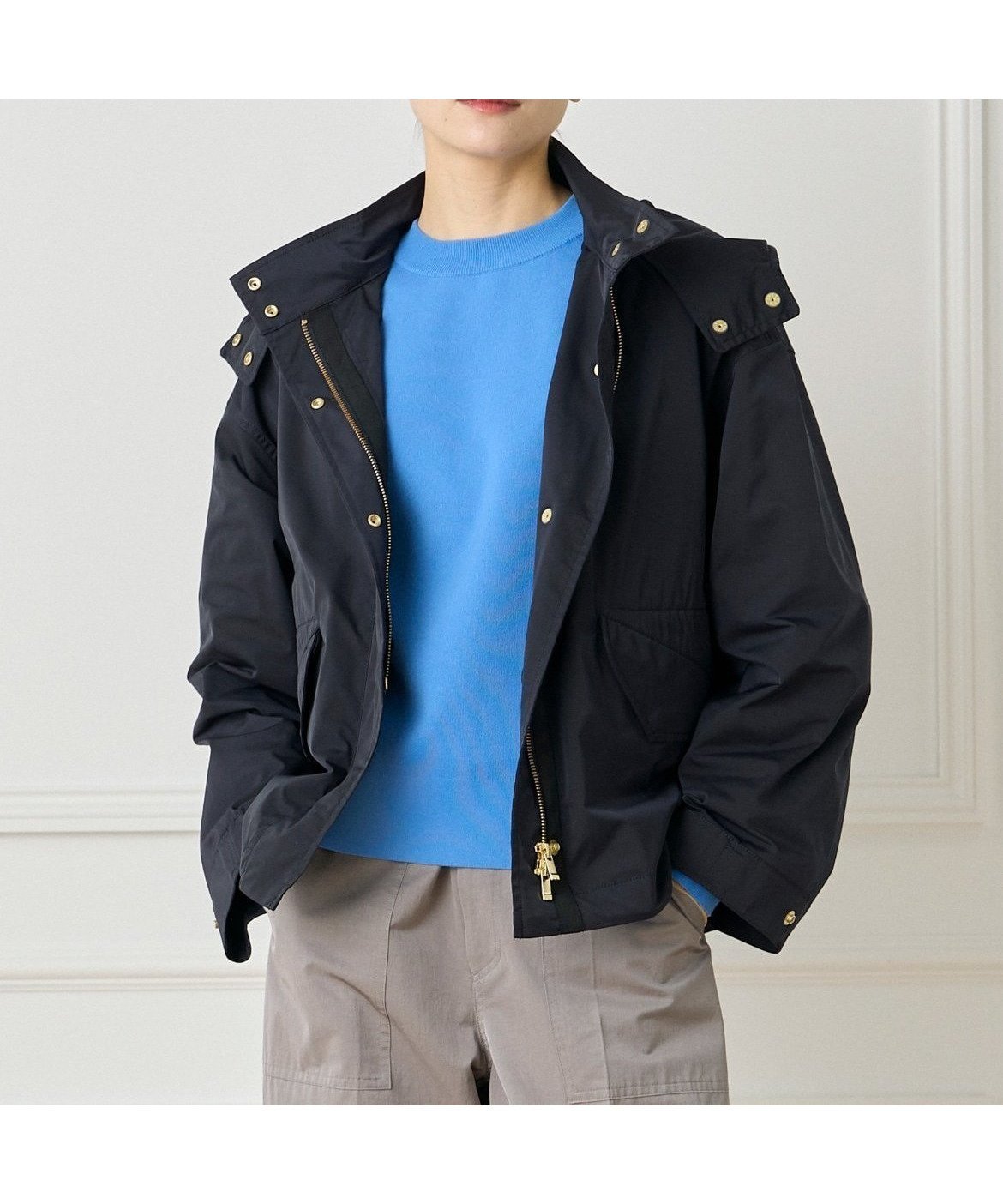 【イネド/INED】のショートモッズコート インテリア・キッズ・メンズ・レディースファッション・服の通販 founy(ファニー) 　ファッション　Fashion　レディースファッション　Fashion for Women　アウター　Coat / Outerwear Collection　コート・ロングコート・ピーコート　Long Coats, Peacoats & More　モッズコート・ミリタリー風アウター　Mods & Field Coats　スリーブ　Sleeve, Long Sleeve / Short Sleeve　バルーン　Balloon, Balloon Silhouette　ポケット　Pocket, Pocket Detail　ワイヤー　Wire, Wired Bra　ネイビー|ID: prp329100004582638 ipo3291000000032748441
