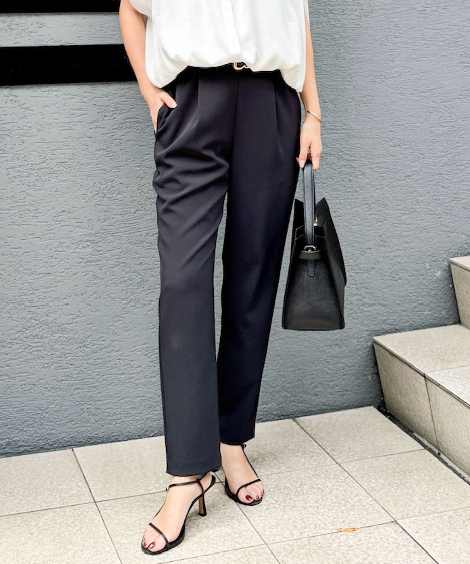 【ノーリーズ/NOLLEY'S】の《セットアップ対応》ウォッシャブルツイルイージーテーパードパンツ インテリア・キッズ・メンズ・レディースファッション・服の通販 founy(ファニー) 　ファッション　Fashion　レディースファッション　Ladies' Fashion Online　セットアップ　Setup　パンツ　Pants　2025年　2025　2025春夏・S/S　Ss,Spring/Summer,2025　おすすめ　Recommend　シンプル　Simple　セットアップ　Set Up　ループ　Loop　夏　Summer　ブラック|ID: prp329100004582691 ipo3291000000032692798