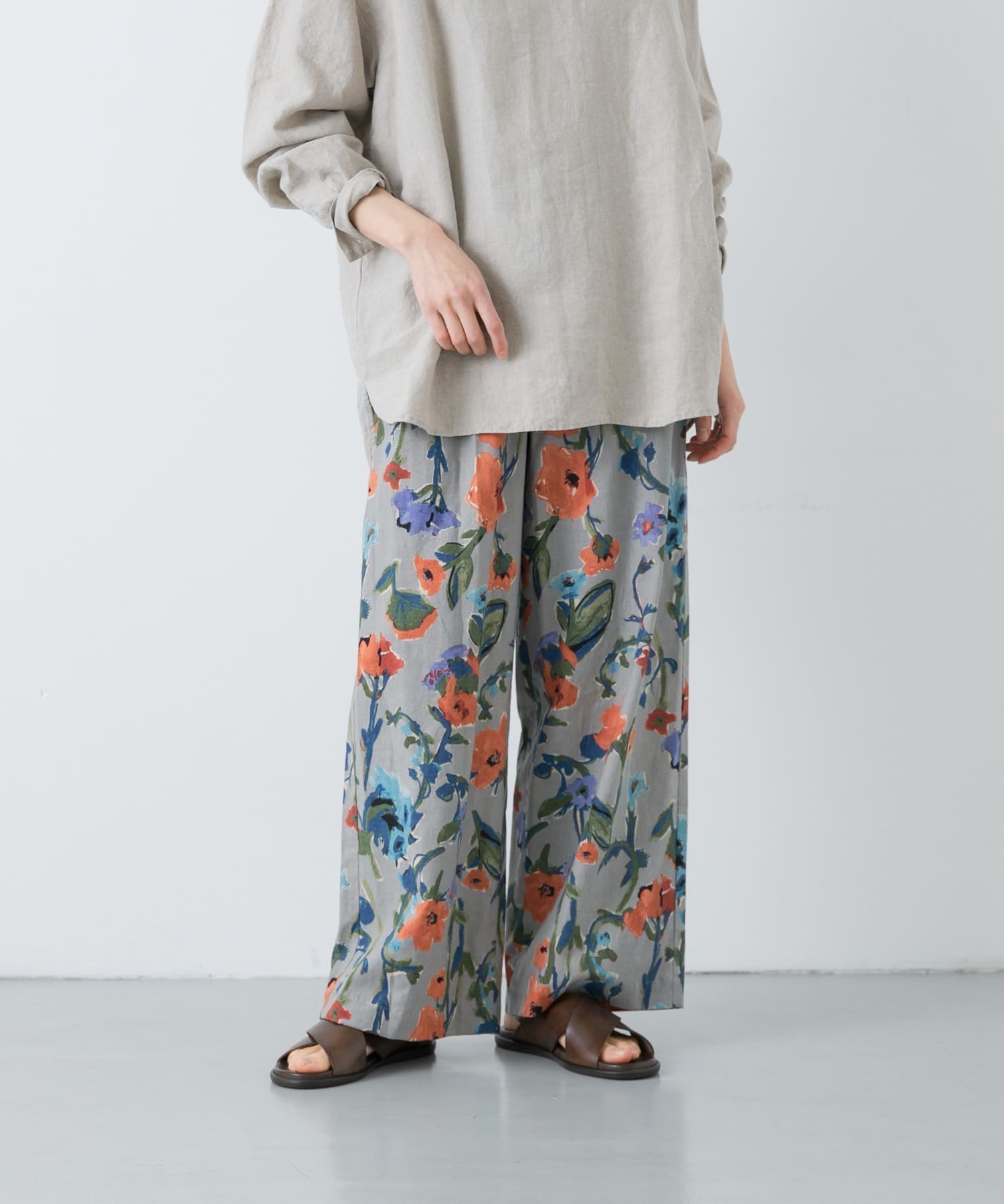【かぐれ/kagure / URBAN RESEARCH】のコットンリネンプリントイージーパンツ インテリア・キッズ・メンズ・レディースファッション・服の通販 founy(ファニー) 　ファッション　Fashion　レディースファッション　Fashion for Women　パンツ　Pants & Trousers　シンプル　Simple, Minimal　ストレート　Straight, Straight Cut　チュニック　Tunic, Long Top　ポケット　Pocket, Pocket Detail　リネン　Linen, Linen Fabric　S/S・春夏　SS, Spring/Summer, Warm Season　おすすめ　Recommended / Our Picks　夏　Summer　2025年　2025　2025春夏・S/S　Spring/Summer 2025 SS25　GRAY|ID: prp329100004582695 ipo3291000000032473919