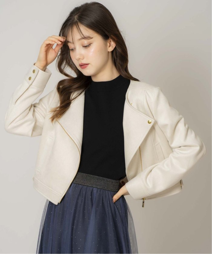 【ノエラ/Noela】のノーカラーライダースジャケット インテリア・キッズ・メンズ・レディースファッション・服の通販 founy(ファニー) https://founy.com/ ファッション Fashion レディースファッション Ladies' Fashion Online アウター Coat Outerwear ジャケット Jackets ライダース Riders Jacket クール Cool コンパクト Compact スエード Suede スタイリッシュ Stylish ドット Dot ポケット Pocket ライダースジャケット Riders Jacket 定番 Standard |ID: prp329100004582696 ipo3291000000032594312