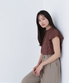 【ナチュラル ビューティー ベーシック/NATURAL BEAUTY BASIC】のメタルボタンフリルスリーブブラウス ダークブラウン1|ID: prp329100004582714 ipo3291000000033559206