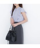 【ナチュラル ビューティー ベーシック/NATURAL BEAUTY BASIC】のメタルボタンフリルスリーブブラウス ブルー|ID: prp329100004582714 ipo3291000000033559209
