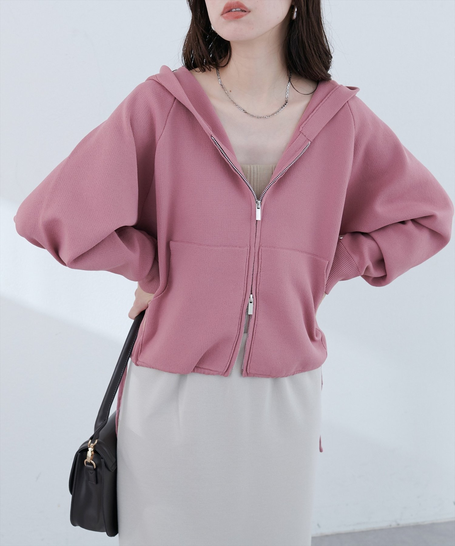 【ナチュラルクチュール/natural couture】の【WEB限定】ニットジップフーディーブルゾン インテリア・キッズ・メンズ・レディースファッション・服の通販 founy(ファニー) 　ファッション　Fashion　レディースファッション　WOMEN　アウター　Coat Outerwear　ブルゾン　Blouson/Jackets　トップス・カットソー　Tops/Tshirt　ニット　Knit Tops　2025年　2025　ピンク|ID: prp329100004582717 ipo3291000000032474022