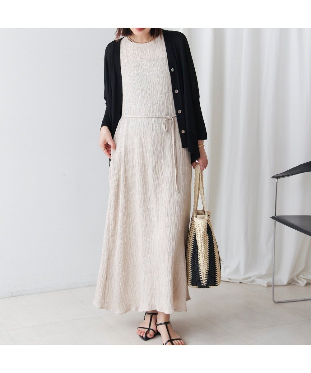 【バブ ブージュルード/Bab Bou Jeloud】のシャーリングカットワンピース インテリア・キッズ・メンズ・レディースファッション・服の通販 founy(ファニー) 　ファッション　Fashion　レディースファッション　WOMEN　ワンピース　Dress　ノースリーブ　No Sleeve　バランス　Balance　ポケット　Pocket　再入荷　Restock/Back In Stock/Re Arrival　BEIGE|ID: prp329100004582979 ipo3291000000032477176