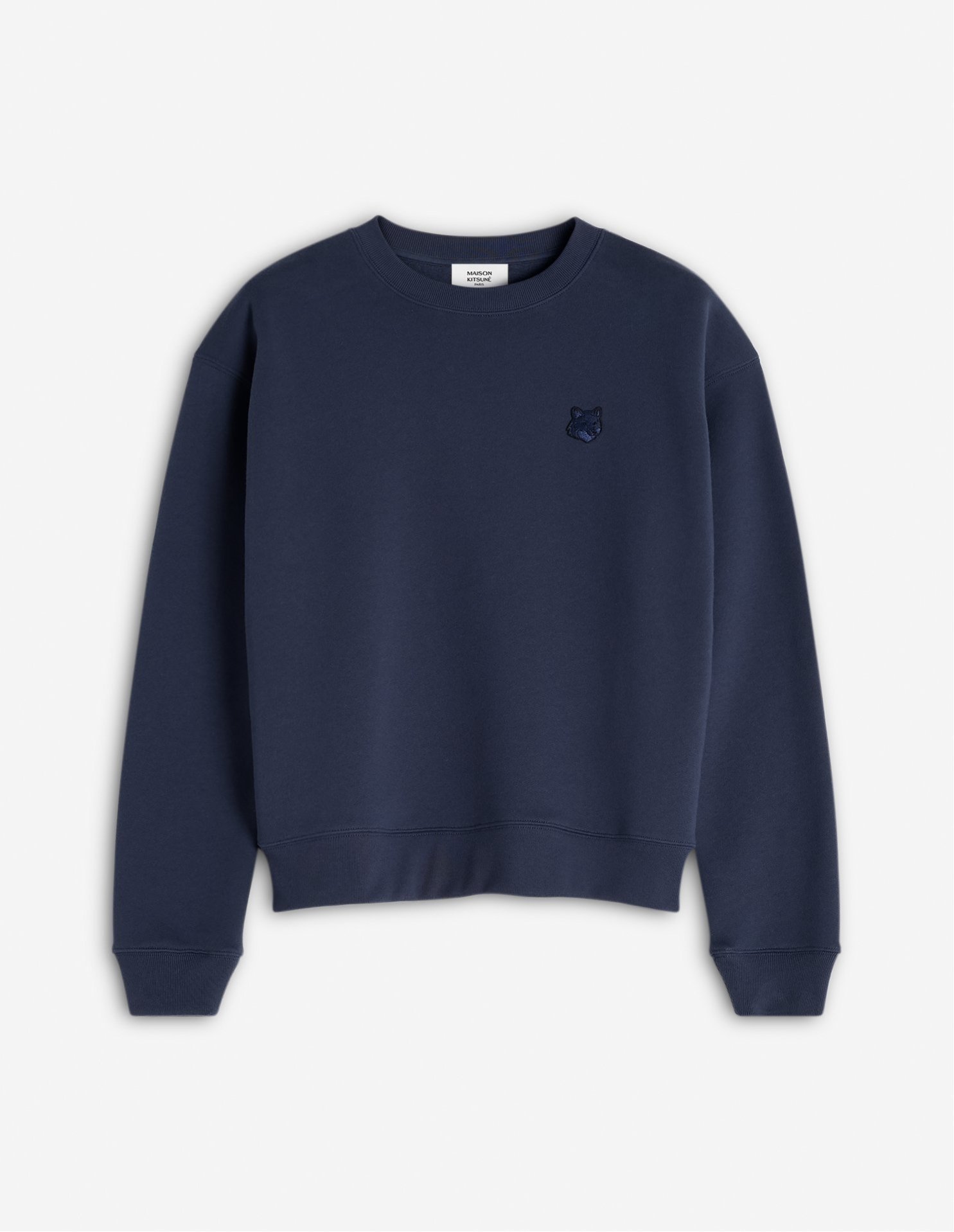 【メゾン キツネ/MAISON KITSUNE】のMaison Kitsune/BOLD FOX HEAD PATCH COMFORT SWEATSHIRT インテリア・キッズ・メンズ・レディースファッション・服の通販 founy(ファニー) 　ファッション　Fashion　レディースファッション　Fashion for Women　トップス・カットソー　Cut & Sew Tops　シャツ・ブラウス・オフィスカジュアル　Elegant Blouses & Button-Ups　レディースパーカー・カジュアルフーディー　Casual Hoodies & Sweatshirts　ロングTシャツ・Tシャツ　Longline T-Shirts & Tees　スウェット・クルーネックトップス　Sweatshirts & Crewnecks / Relaxed Fit Sweat Tops　冬　Winter / This Winter　パッチ　Patch, Appliqué　ベビー　Baby, Babywear　無地　Plain, Solid Color　A/W・秋冬　Autumn/Winter　長袖　Long Sleeve, Full Sleeve　INK BLUE|ID: prp329100004583031 ipo3291000000033503535