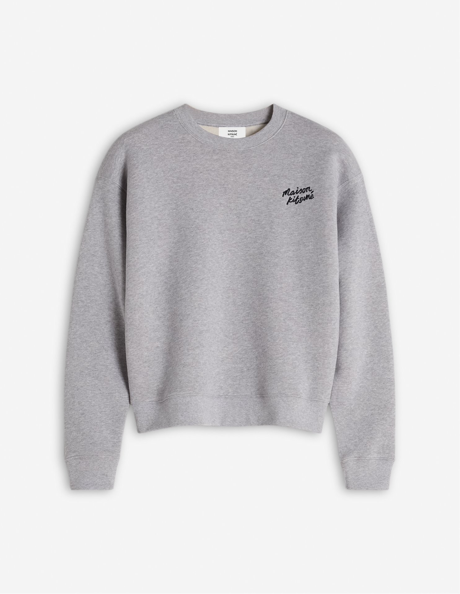 【メゾン キツネ/MAISON KITSUNE】のMaison Kitsune/MAISON KITSUNE HANDWRITING COMFORT SWEATSHIRT インテリア・キッズ・メンズ・レディースファッション・服の通販 founy(ファニー) 　ファッション　Fashion　レディースファッション　Ladies' Fashion Online　トップス・カットソー　Tops/Tshirt　シャツ/ブラウス　Shirts/Blouses　パーカ　Sweats　ロング / Tシャツ　T-Shirts　スウェット　Sweat　プリント　Print　夏　Summer　S/S・春夏　Ss・Spring/Summer　無地　Plain Color　長袖　Long Sleeve　LIGHT GREY MELANGE/BLACK|ID: prp329100004583047 ipo3291000000032626350
