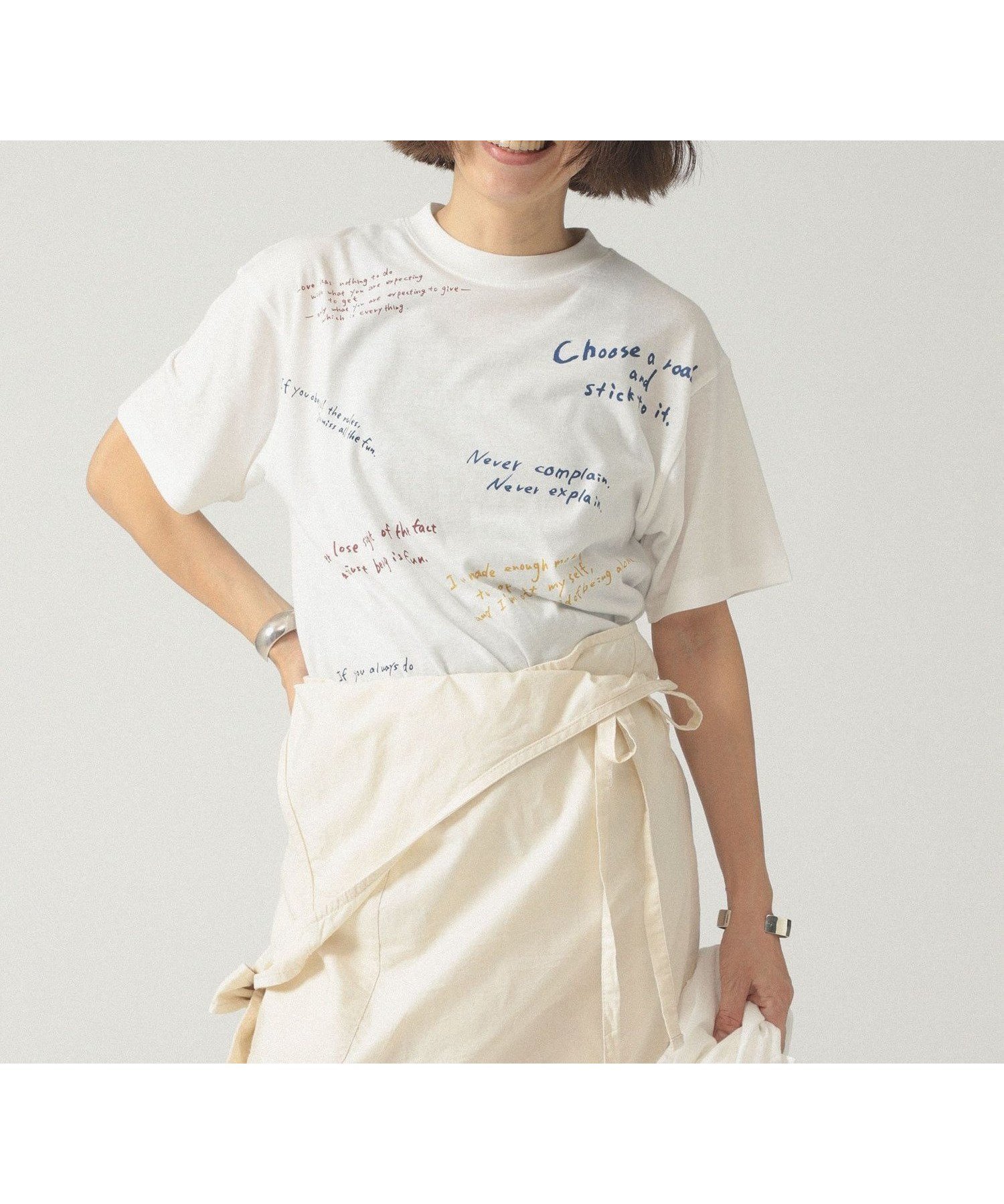 【ビームス ウイメン/BEAMS】の【8/7再値下げ】ハンド ライティング Tシャツ インテリア・キッズ・メンズ・レディースファッション・服の通販 founy(ファニー) 　ファッション　Fashion　レディースファッション　Fashion for Women　トップス・カットソー　Cut & Sew Tops　シャツ・ブラウス・オフィスカジュアル　Elegant Blouses & Button-Ups　ロングTシャツ・Tシャツ　Longline T-Shirts & Tees　インナー　Innerwear　ウェーブ　Wavy Pattern　シンプル　Simple, Minimal　デニム　Denim, Jeans Material　ハンド　Hand, Handmade　バランス　Balance, Style Balance　リラックス　Relax, Relaxed Fit　ワイド　Wide, Wide Fit　MULTI|ID: prp329100004583180 ipo3291000000033292512