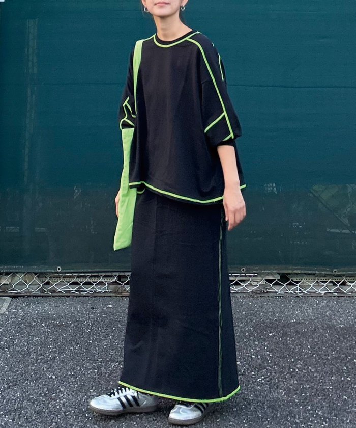 【コーナーズ/CORNERS】の【CORNERS by KR】裏毛配色ステッチスカート インテリア・キッズ・メンズ・レディースファッション・服の通販 founy(ファニー) https://founy.com/ ファッション Fashion レディースファッション WOMEN スカート Skirt スウェット Sweat スリット Slit ネオン Neon フィット Fit ポケット Pocket 楽ちん Easy |ID: prp329100004583195 ipo3291000000032480966