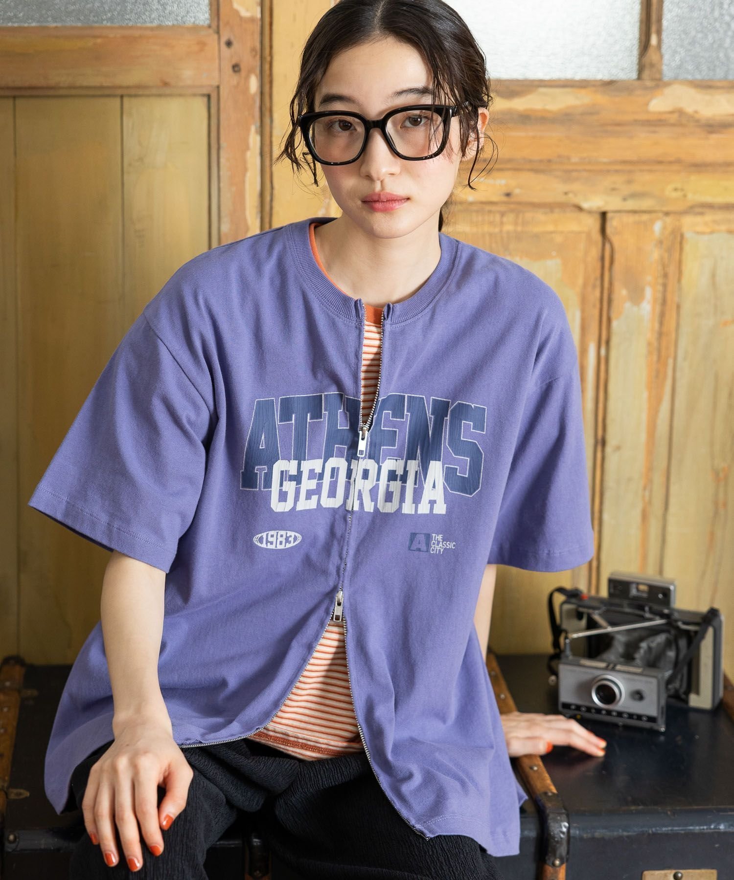 【ニコアンド/niko and】のアソートプリントダブルZIPTシャツ インテリア・キッズ・メンズ・レディースファッション・服の通販 founy(ファニー) 　ファッション　Fashion　レディースファッション　Ladies' Fashion Online　トップス・カットソー　Tops/Tshirt　シャツ/ブラウス　Shirts/Blouses　ロング / Tシャツ　T-Shirts　おすすめ　Recommend　シンプル　Simple　ジップ　Zip　スタイリッシュ　Stylish　デニム　Denim　ビンテージ　Vintage　フィット　Fit　プリント　Print　半袖　Short Sleeve　夏　Summer　ラベンダー|ID: prp329100004583215 ipo3291000000032626171