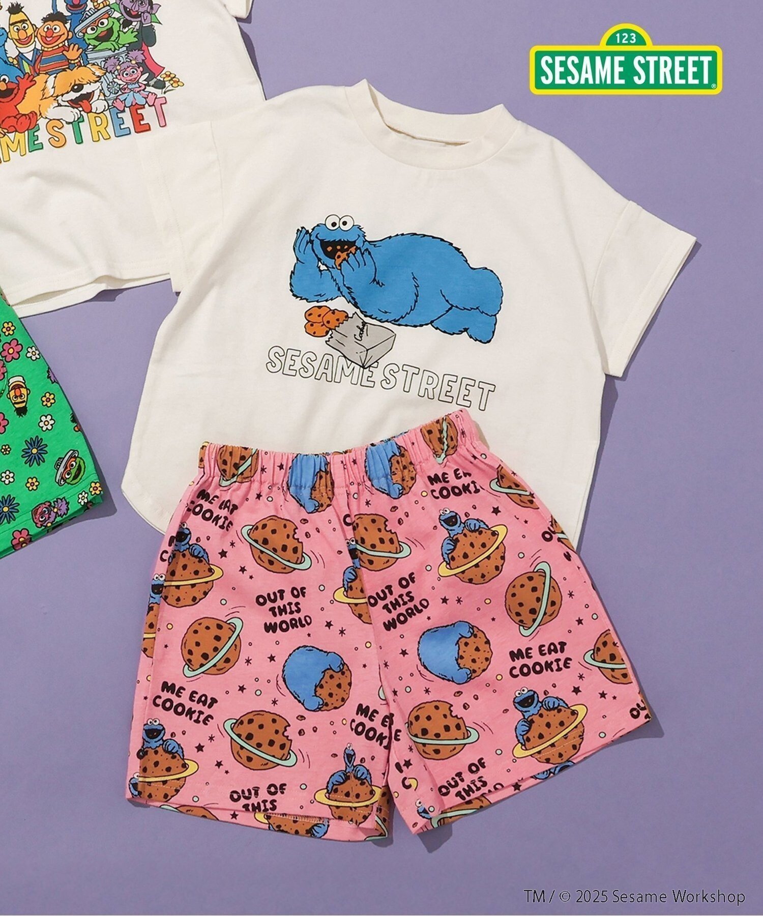 【その他のブランド/Other】のSESAME STREET ワンマイルパジャマ インテリア・キッズ・メンズ・レディースファッション・服の通販 founy(ファニー) 　ファッション　Fashion　キッズファッション　Fashion for Kids　お家時間・ステイホーム　Stay Home / At Home　キャラクター　Character, Licensed Characters　プリント　Print, Printed Pattern　ピンク|ID: prp329100004583237 ipo3291000000032726746