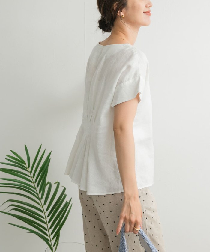 【アーバンリサーチ ドアーズ/URBAN RESEARCH DOORS】のリネンバックタックブラウス インテリア・キッズ・メンズ・レディースファッション・服の通販 founy(ファニー) https://founy.com/ ファッション Fashion レディースファッション Ladies' Fashion Online トップス・カットソー Tops/Tshirt シャツ/ブラウス Shirts/Blouses バッグ Bag 2025年 2025 2025春夏・S/S Ss,Spring/Summer,2025 シンプル Simple スリーブ Sleeve フレンチ French フロント Front リネン Linen ワイド Wide 夏 Summer S/S・春夏 Ss・Spring/Summer |ID: prp329100004583281 ipo3291000000032660851