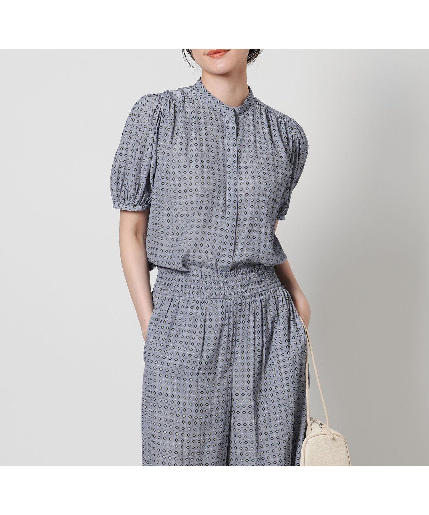 【ユナイテッドアローズ/UNITED ARROWS】のSPiree K/S ショートスリーブ ブラウス インテリア・キッズ・メンズ・レディースファッション・服の通販 founy(ファニー) 　ファッション　Fashion　レディースファッション　Fashion for Women　トップス・カットソー　Cut & Sew Tops　シャツ・ブラウス・オフィスカジュアル　Elegant Blouses & Button-Ups　ギャザー　Gathered, Ruffled　ショート　Short, Short Length　スリーブ　Sleeve, Long Sleeve / Short Sleeve　セットアップ　Set-Up, Coordinated Outfit　なめらか　Smooth, Silky Texture　プリント　Print, Printed Pattern　無地　Plain, Solid Color　ワイド　Wide, Wide Fit　おすすめ　Recommended / Our Picks　その他1|ID: prp329100004583283 ipo3291000000032736718