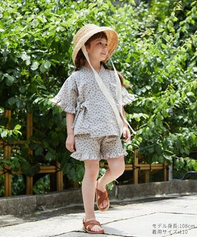 【リジェール/riziere / KIDS】の【リンクコーデ】選べる2柄キッズフリル甚平 人気、トレンドファッション・服の通販 founy(ファニー) ファッション Fashion キッズファッション Fashion for Kids おすすめ Recommended / Our Picks お家時間・ステイホーム Stay Home / At Home スカラップ Scallop, Scalloped Edge セパレート Separate, Two-Piece フリル Frill, Ruffle ベビー Baby, Babywear 夏 Summer |ID:prp329100004583288