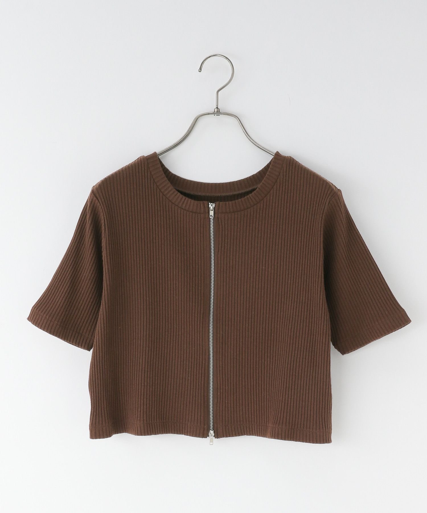 【ローリーズファーム/LOWRYS FARM】の【選べるSHORT LOG丈】WZIPリブカーディガンSS インテリア・キッズ・メンズ・レディースファッション・服の通販 founy(ファニー) 　ファッション　Fashion　レディースファッション　Fashion for Women　トップス・カットソー　Cut & Sew Tops　カーディガン・羽織り　Layered Style Cardigans　おすすめ　Recommended / Our Picks　タイトスカート　Pencil Skirt, Tight Skirt　デニム　Denim, Jeans Material　トレンド　Trend, Trending Now　フロント　Front, Front Design　ボトム　Bottoms, Lower Wear　ブラウン|ID: prp329100004583291 ipo3291000000033890151