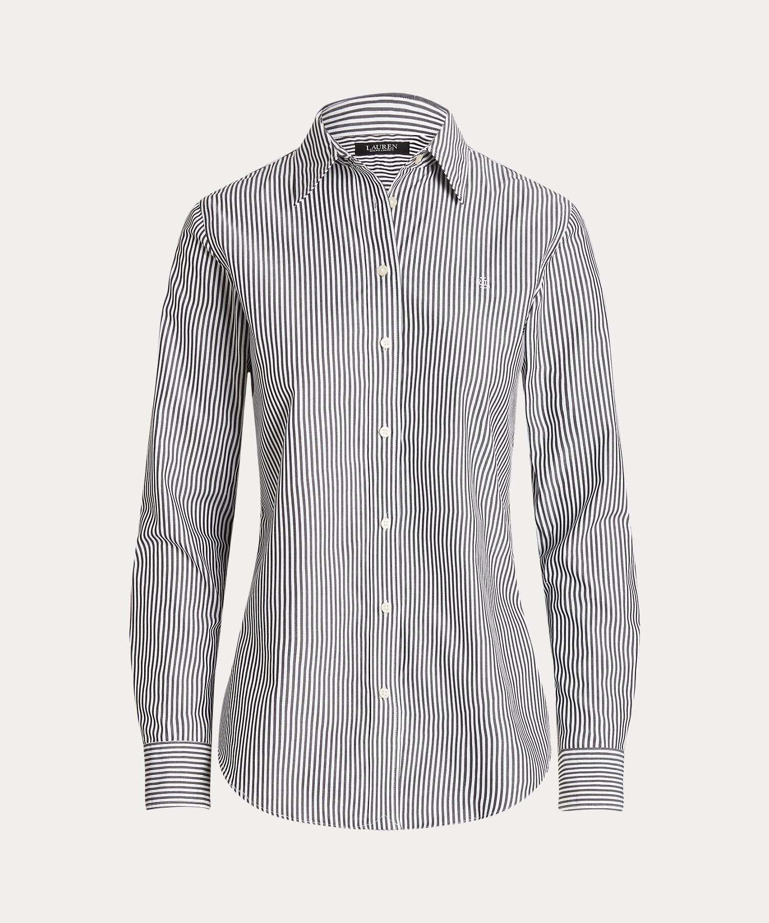 【ラルフローレン/RALPH LAUREN】のストライプド イージー ケア コットン シャツ インテリア・キッズ・メンズ・レディースファッション・服の通販 founy(ファニー) 　ファッション　Fashion　レディースファッション　Ladies' Fashion Online　トップス・カットソー　Tops/Tshirt　シャツ/ブラウス　Shirts/Blouses　カフス　Cuffs　クラシック　Classic　ストライプ　Stripe　フィット　Fit　ヨーク　Yoke　リラックス　Relax　定番　Standard　長袖　Long Sleeve　001ブラック|ID: prp329100004583320 ipo3291000000032539865