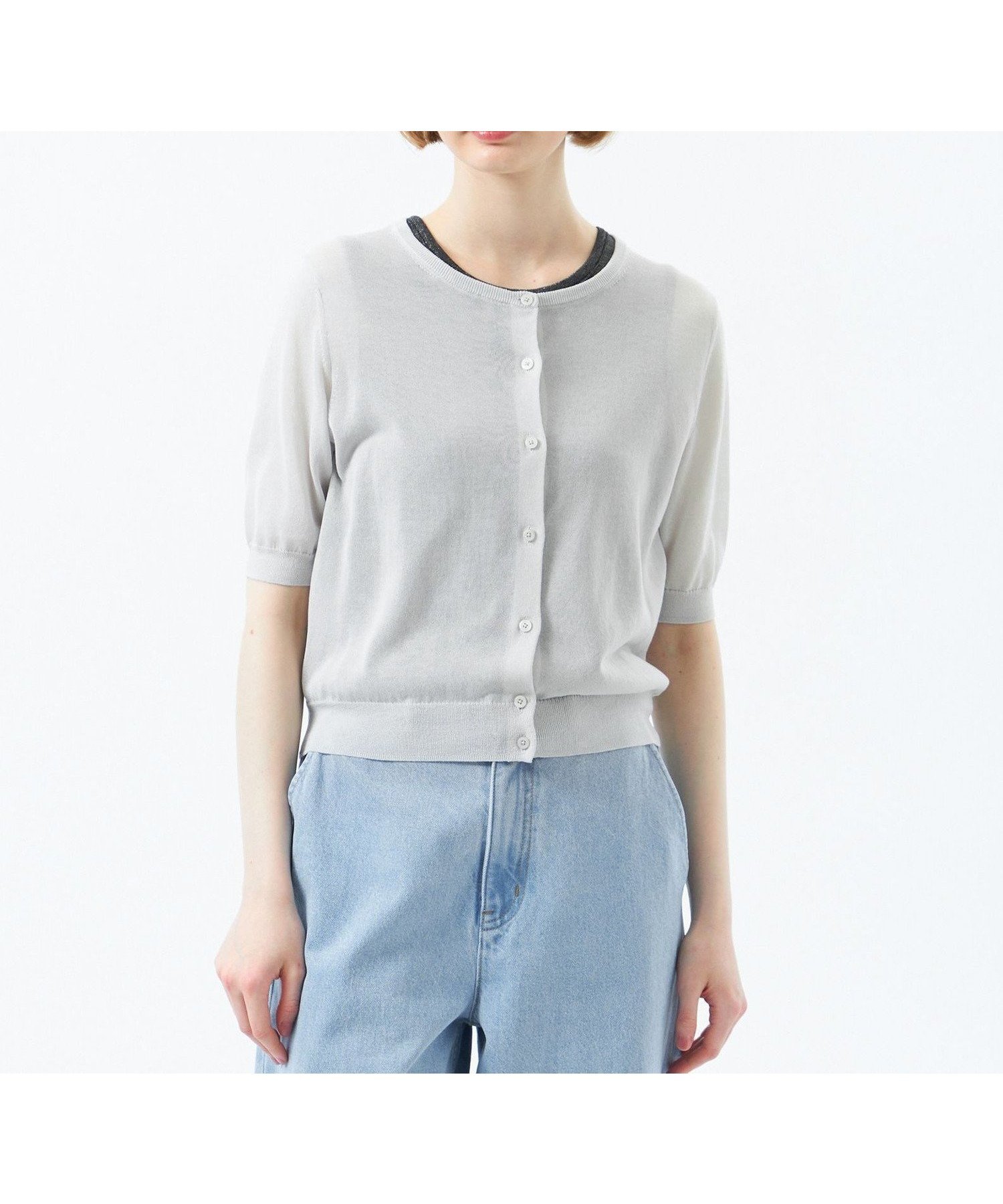 【マッキントッシュ フィロソフィー/MACKINTOSH PHILOSOPHY】の【Heavenly Sheer Knit】 ハーフスリーブカーディガン インテリア・キッズ・メンズ・レディースファッション・服の通販 founy(ファニー) 　ファッション　Fashion　レディースファッション　WOMEN　トップス・カットソー　Tops/Tshirt　ニット　Knit Tops　カーディガン　Cardigans　おすすめ　Recommend　カーディガン　Cardigan　コンパクト　Compact　半袖　Short Sleeve　夏　Summer　春　Spring　秋　Autumn/Fall　グレー|ID: prp329100004583333 ipo3291000000032483518