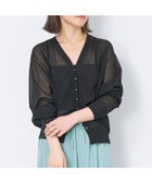 【マイカ ディール/MICA & DEAL】のシアーVネックラメカーディガン BLACK|ID: prp329100004583337 ipo3291000000032661495