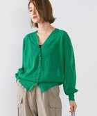 【マイカ ディール/MICA & DEAL】のシアーVネックラメカーディガン GREEN|ID: prp329100004583337 ipo3291000000032661499