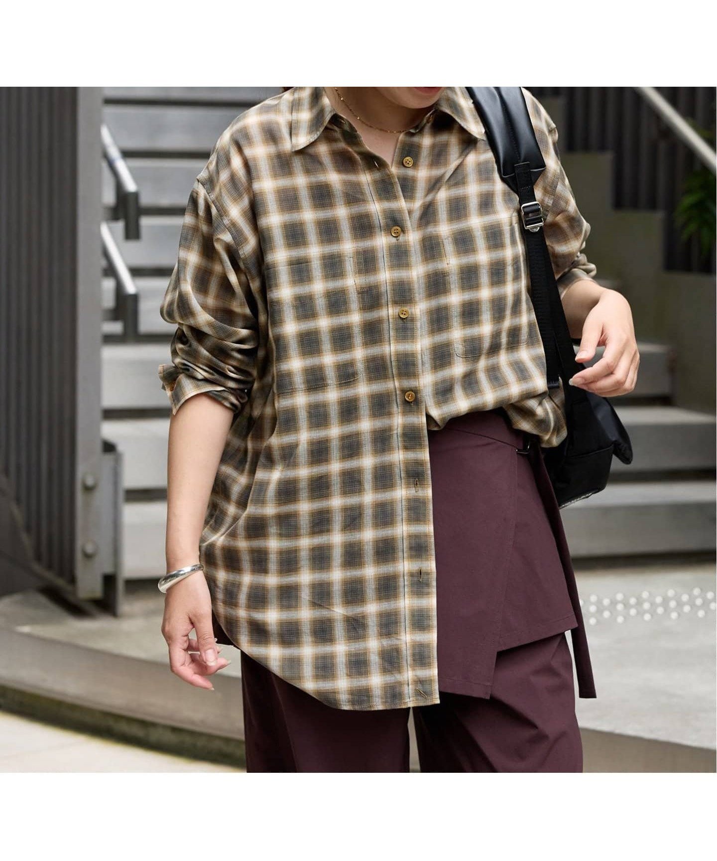 【ジャーナルスタンダード/JOURNAL STANDARD】のウールミックスボイルチェックシャツ インテリア・キッズ・メンズ・レディースファッション・服の通販 founy(ファニー) 　ファッション　Fashion　レディースファッション　WOMEN　トップス・カットソー　Tops/Tshirt　シャツ/ブラウス　Shirts/Blouses　2025年　2025　チェック　Check　秋　Autumn/Fall　ブラウン|ID: prp329100004583351 ipo3291000000032483772