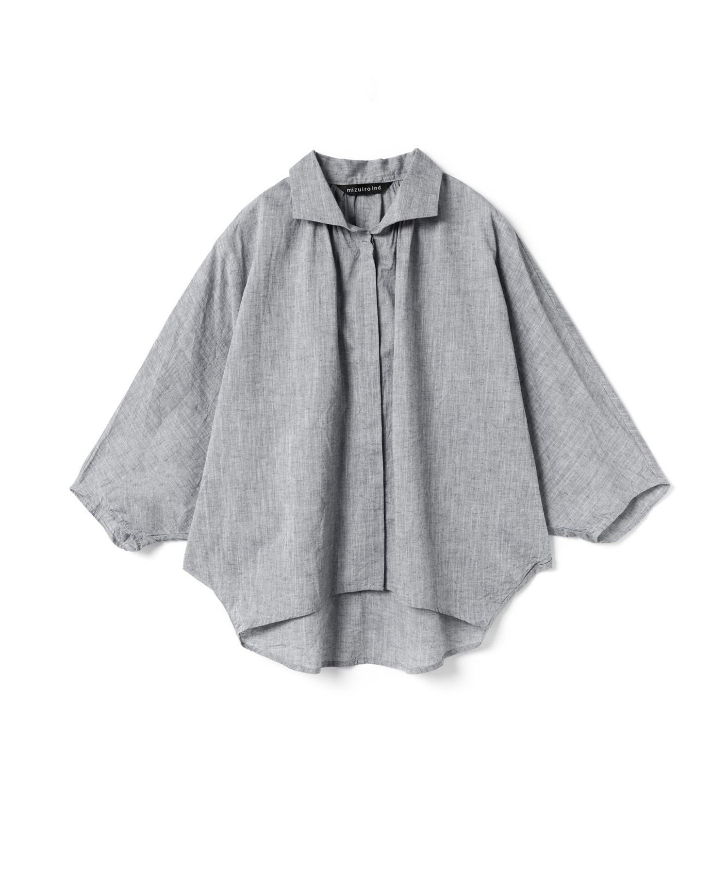【マーコート/MARcourt】のmizuiro ind ギャザードルマンシャツ インテリア・キッズ・メンズ・レディースファッション・服の通販 founy(ファニー) 　ファッション　Fashion　レディースファッション　Fashion for Women　トップス・カットソー　Cut & Sew Tops　シャツ・ブラウス・オフィスカジュアル　Elegant Blouses & Button-Ups　バランス　Balance, Style Balance　ポケット　Pocket, Pocket Detail　レギュラー　Regular, Standard Fit　人気　Popular, Best Seller　今季　This Season, Current Season　再入荷　Restock / Back in Stock　夏　Summer　無地　Plain, Solid Color　グレー|ID: prp329100004583430 ipo3291000000032974180