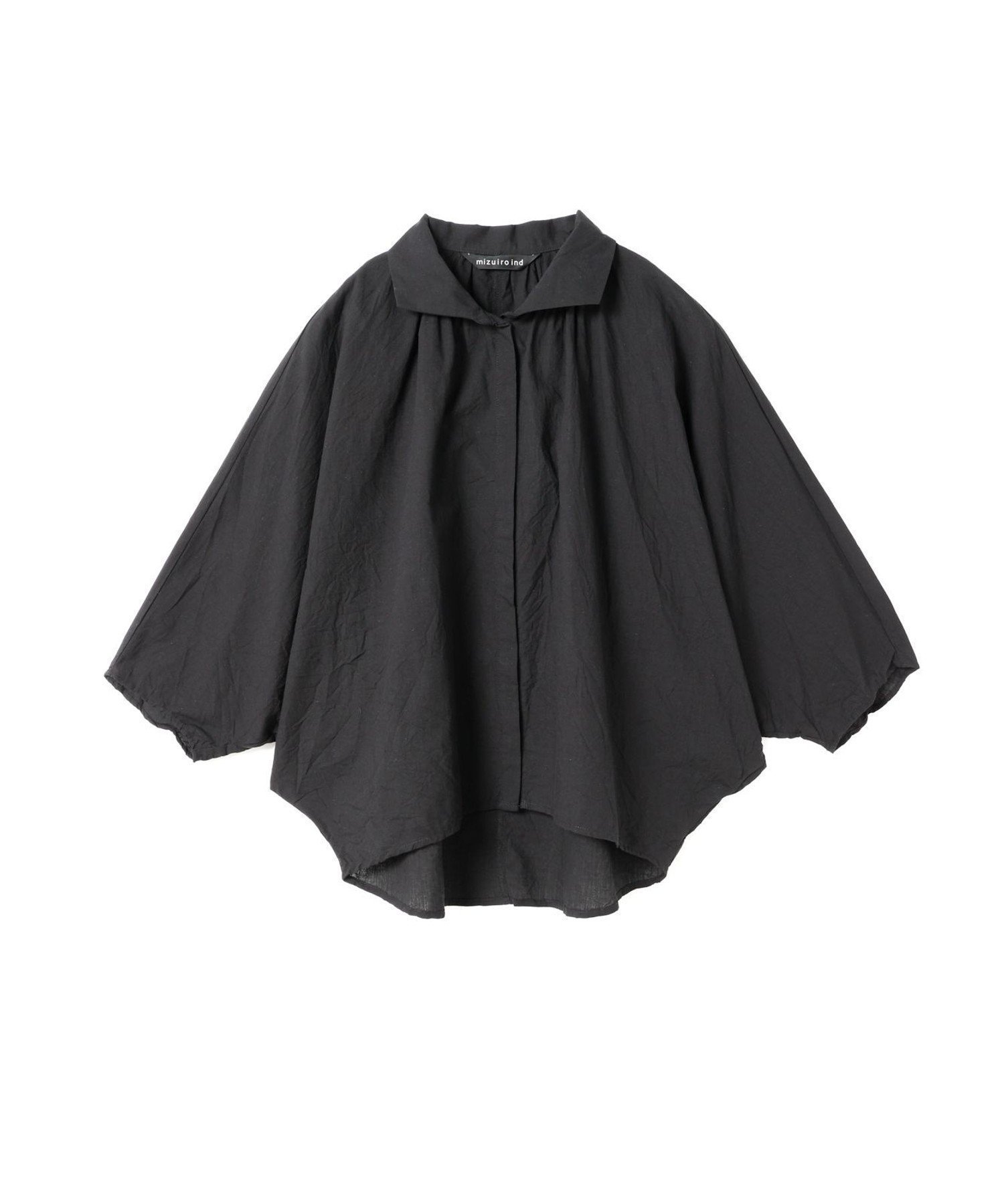 【マーコート/MARcourt】のmizuiro ind ギャザードルマンシャツ インテリア・キッズ・メンズ・レディースファッション・服の通販 founy(ファニー) 　ファッション　Fashion　レディースファッション　Fashion for Women　トップス・カットソー　Cut & Sew Tops　シャツ・ブラウス・オフィスカジュアル　Elegant Blouses & Button-Ups　バランス　Balance, Style Balance　ポケット　Pocket, Pocket Detail　レギュラー　Regular, Standard Fit　人気　Popular, Best Seller　今季　This Season, Current Season　再入荷　Restock / Back in Stock　夏　Summer　無地　Plain, Solid Color　ブラック|ID: prp329100004583430 ipo3291000000032974182