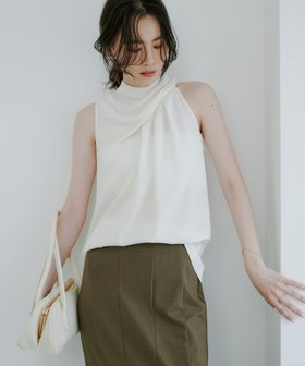 【アニュアンス/anuans】 ホルターニュアンスネックトップス人気、トレンドファッション・服の通販 founy(ファニー) ファッション Fashion レディースファッション Ladies' Fashion Online トップス・カットソー Tops/Tshirt サテン Satin シンプル Simple ドレープ Drape 夏 Summer 軽量 Lightweight |ID:prp329100004583448