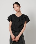 【ビューティ&ユース ユナイテッドアローズ/BEAUTY&YOUTH / UNITED ARROWS】のレイヤーフリル ブラウス-ウォッシャブル- BLACK|ID:prp329100004583491