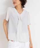 【ノーリーズ/NOLLEY'S】のジョーゼットVネックフリルブラウス グレーベージュ|ID: prp329100004583492 ipo3291000000032701595